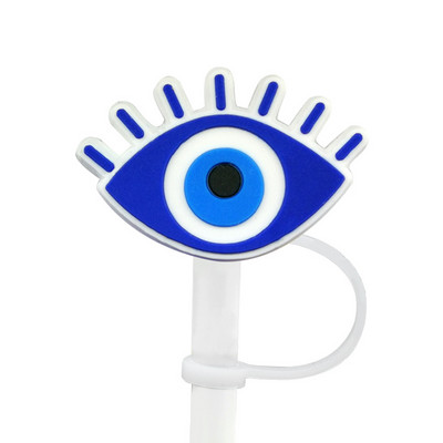 1 buc PVC Evil Eye Paie Topper Reutilizabil Prevenirea Scurgerii Demonii Creativ Paie Capacă băuturi Cupe Decorare rezistentă la praf