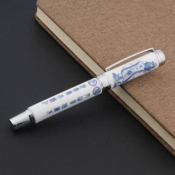 Κεραμικά κυλινδρικά στυλό μπλε και άσπρο Κομφούκιος πορτραίτο επιστολόχαρτα Σχολικά είδη γραφής