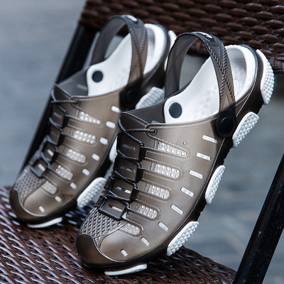 Νέα παπούτσια PVC Jelly Summer ανδρικές σαγιονάρες Ανδρικά σανδάλια παραλίας Ανδρικά παπούτσια για θαλάσσια σπορ Flat Hole Αθλητικά για κολύμβηση εξωτερικού χώρου