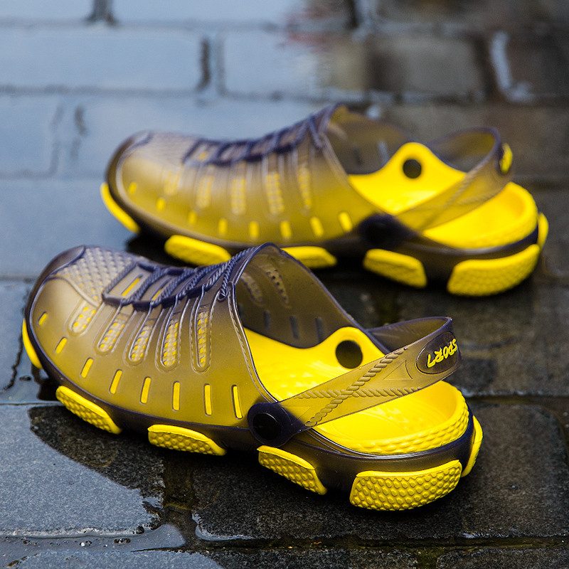 Νέα παπούτσια PVC Jelly Summer ανδρικές σαγιονάρες Ανδρικά σανδάλια παραλίας Ανδρικά παπούτσια για θαλάσσια σπορ Flat Hole Αθλητικά για κολύμβηση εξωτερικού χώρου