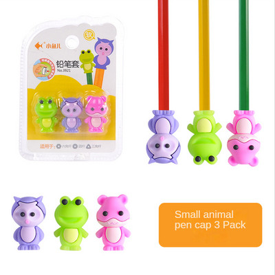 3PCS/Set Cartoon Pen Cap Cap Sleeve Silikonska olovka Zaštitna kapa za olovke Topper Mekana gumena dekoracija za djecu školarce Stacionar