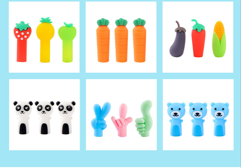 3PCS/Set Cartoon Pen Cap Cap Sleeve Silikonska olovka Zaštitna kapa za olovke Topper Mekana gumena dekoracija za djecu školarce Stacionar