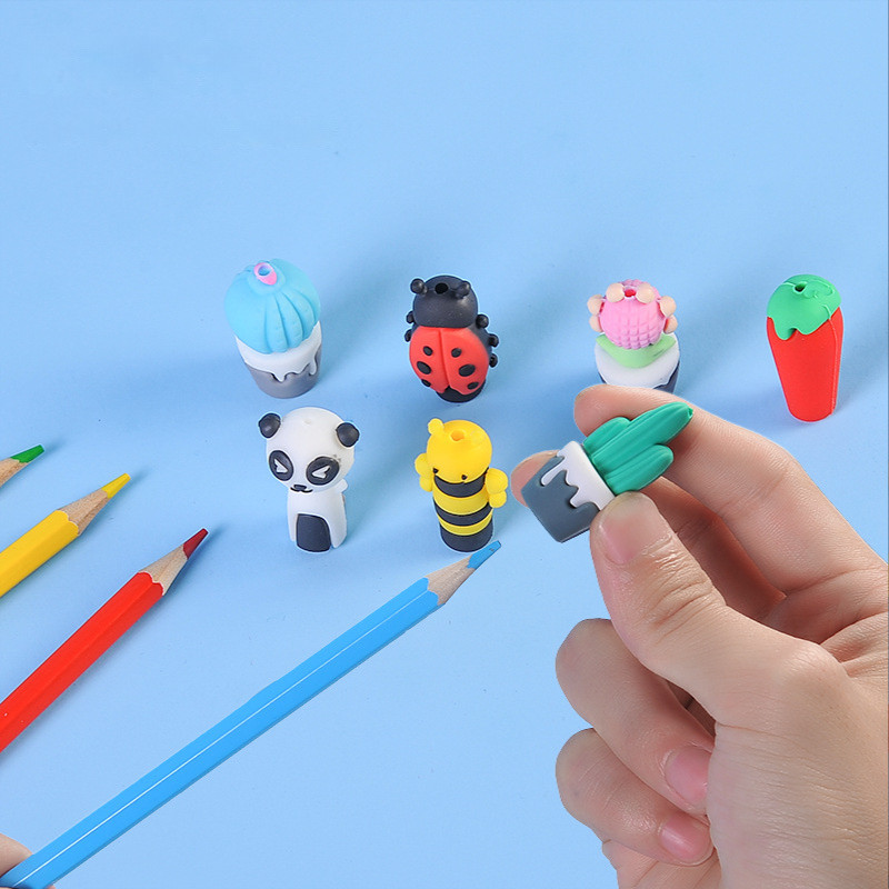 3PCS/Set Cartoon Pen Cap Cap Sleeve Silikonska olovka Zaštitna kapa za olovke Topper Mekana gumena dekoracija za djecu školarce Stacionar