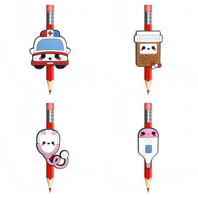 8-10 komada slatkih medicinskih potrepština PVC kapice za olovke Poklopac za olovke Uredski pribor Zavoj Poklopac za pilule Slamka Stetoskop Šarm Poklon za liječnika