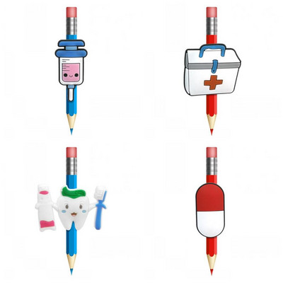 8-10 komada slatkih medicinskih potrepština PVC kapice za olovke Poklopac za olovke Uredski pribor Zavoj Poklopac za pilule Slamka Stetoskop Šarm Poklon za liječnika
