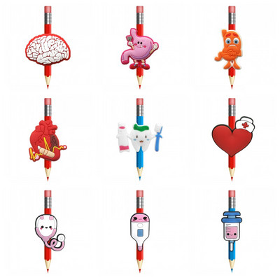 8-10 komada slatkih medicinskih potrepština PVC kapice za olovke Poklopac za olovke Uredski pribor Zavoj Poklopac za pilule Slamka Stetoskop Šarm Poklon za liječnika