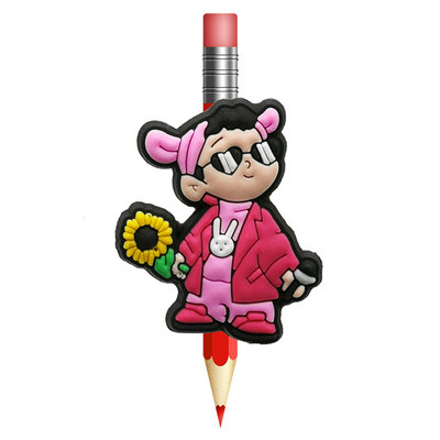 1 bucăți drăguț câini leu paie Topper previne rularea creion din PVC capac Suport creion capac paie cadou student papetărie birou