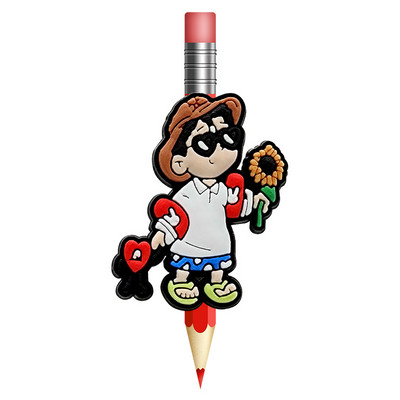 1 bucăți drăguț câini leu paie Topper previne rularea creion din PVC capac Suport creion capac paie cadou student papetărie birou