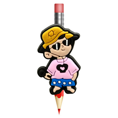 1 bucăți drăguț câini leu paie Topper previne rularea creion din PVC capac Suport creion capac paie cadou student papetărie birou