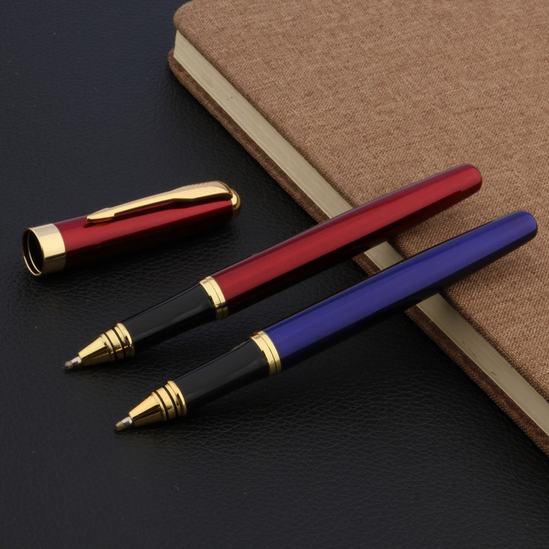 Metalinis 388 klasikinis Rollerball Pen raudonas mėlynas Golden School Student Office Dovanos Kanceliarinės prekės