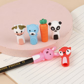 3 buc/1 set capac pentru creion din silicon, pix pentru cosmetice, extensie superioară, rechizite școlare, cadou pentru copii, stilou cu gel, protector superior, decorație de desene animate