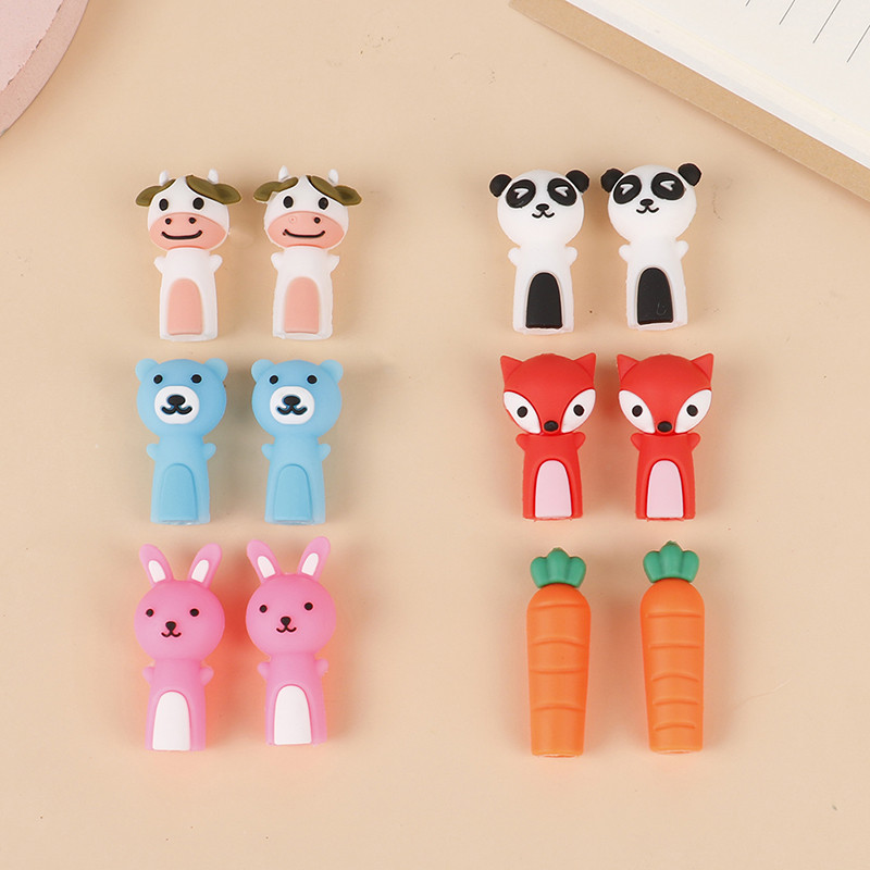 3 buc/1 set capac pentru creion din silicon, pix pentru cosmetice, extensie superioară, rechizite școlare, cadou pentru copii, stilou cu gel, protector superior, decorație de desene animate