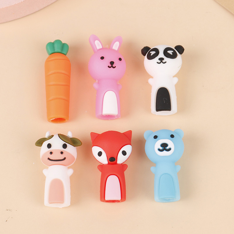 3 buc/1 set capac pentru creion din silicon, pix pentru cosmetice, extensie superioară, rechizite școlare, cadou pentru copii, stilou cu gel, protector superior, decorație de desene animate