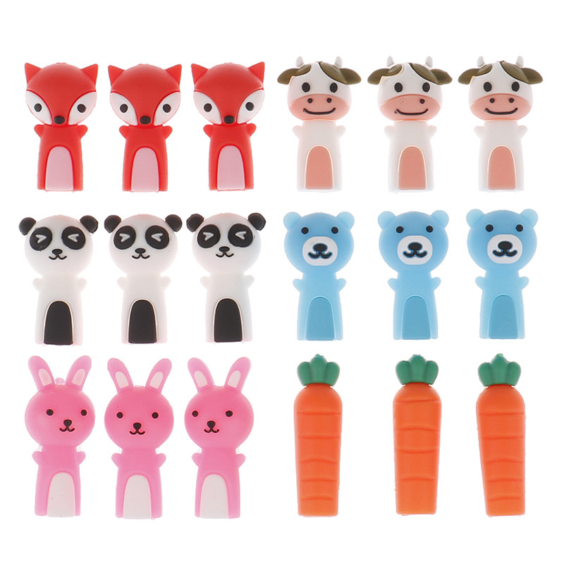 3 buc/1 set capac pentru creion din silicon, pix pentru cosmetice, extensie superioară, rechizite școlare, cadou pentru copii, stilou cu gel, protector superior, decorație de desene animate