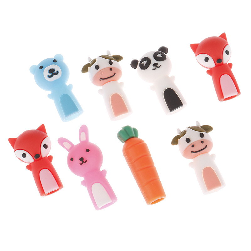 3 buc/1 set capac pentru creion din silicon, pix pentru cosmetice, extensie superioară, rechizite școlare, cadou pentru copii, stilou cu gel, protector superior, decorație de desene animate