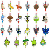 1 buc. Animale drăguțe câini paie Toppers PVC creion capac stilou suport creion paie șapcă studenți copii cadou birou Papetarie