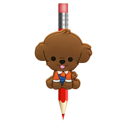 1 buc. Animale drăguțe câini paie Toppers PVC creion capac stilou suport creion paie șapcă studenți copii cadou birou Papetarie