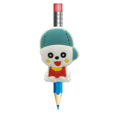 1 buc. Animale drăguțe câini paie Toppers PVC creion capac stilou suport creion paie șapcă studenți copii cadou birou Papetarie