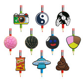 1 KOM Meksički stil Slamnati vrh sprječava kotrljanje PVC NLO navlaka za olovke Držač olovke Slamnata kapa Studentski poklon Uredski papir