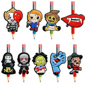 1 KOM Horror Clowns slamnati vrh sprječava kotrljanje PVC navlaka za olovke Držač olovki slamnata kapa Poklon za studente Uredski papir