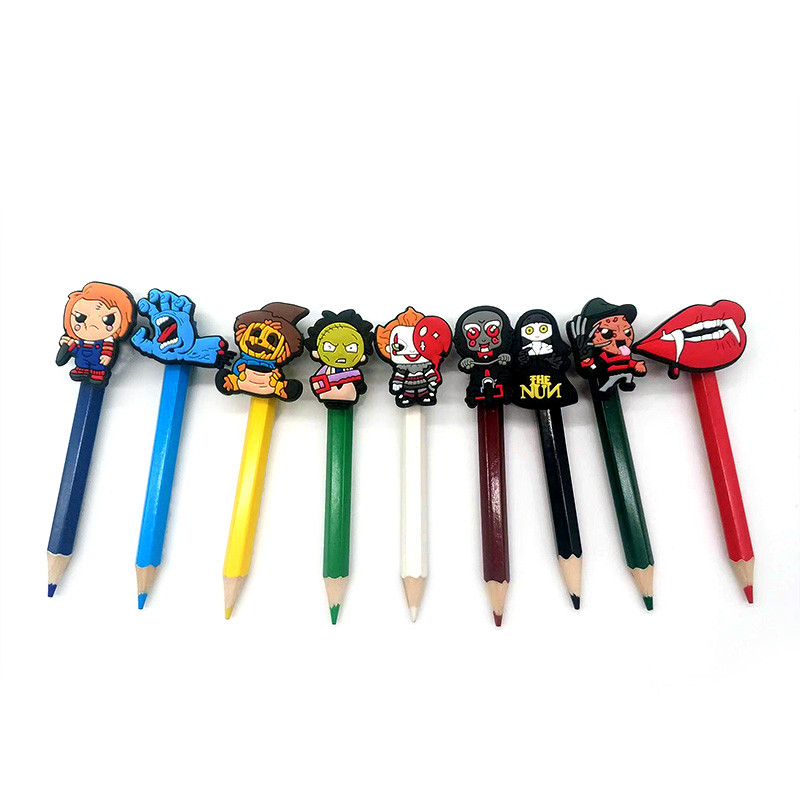 1 KOM Horror Clowns slamnati vrh sprječava kotrljanje PVC navlaka za olovke Držač olovki slamnata kapa Poklon za studente Uredski papir
