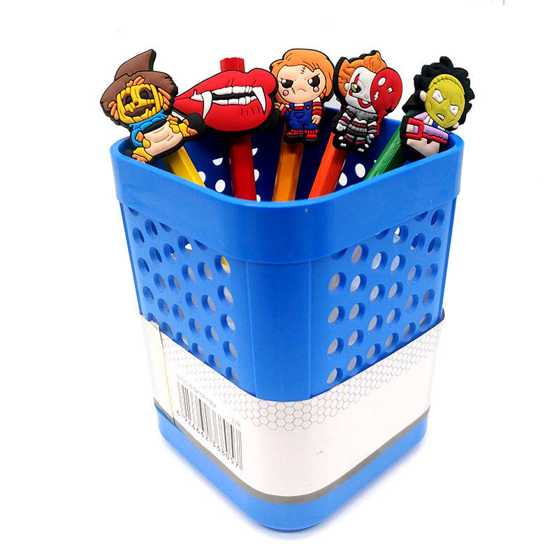 1 KOM Horror Clowns slamnati vrh sprječava kotrljanje PVC navlaka za olovke Držač olovki slamnata kapa Poklon za studente Uredski papir