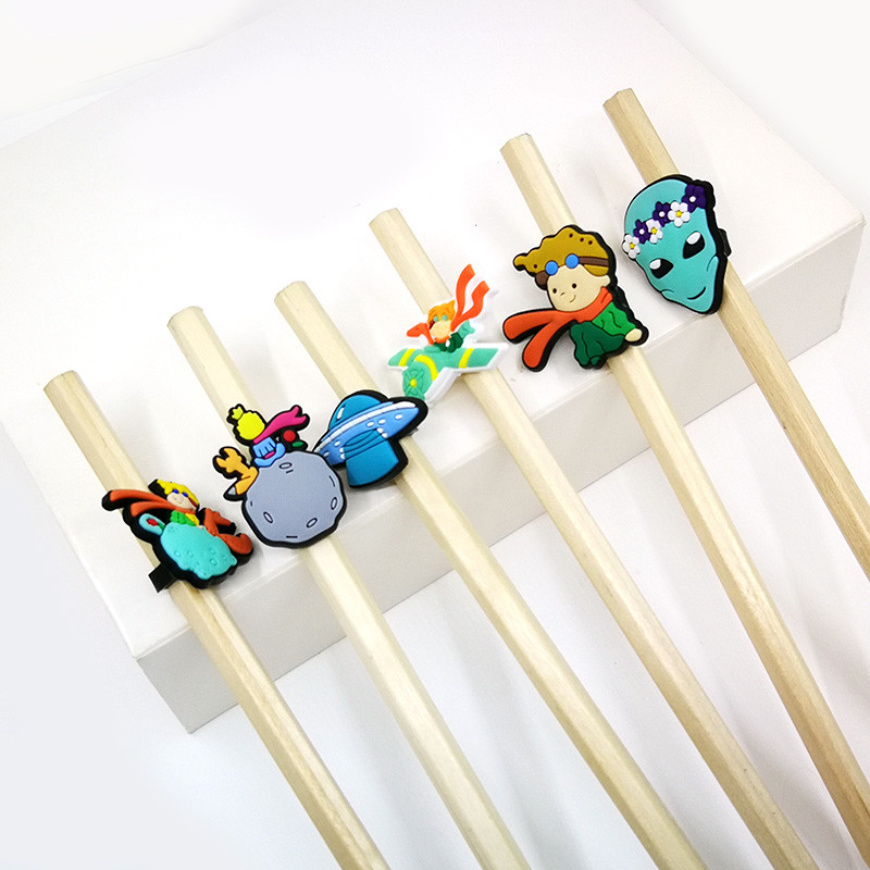 8 vnt Vaikų literatūriniai PVC dėklai Space serijos pieštukų dangteliai Shool & Office Spalvos rašiklio dangtelis vaikams Dovanų studentams raštinės reikmenys