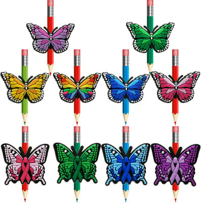 1 tk Butterfly Straw Topper takistab veeremist PVC pliiatsikatte Pliiatsihoidja õlgkübar õpilastele kingitus kontorist kirjatarbed lastele kingitus