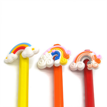 1PCS Rainbow Straw Topper предотвратява търкалянето PVC Pig Duck Pencil Cover Държач за молив Сламена капачка Подарък за студенти Офис канцеларски материали