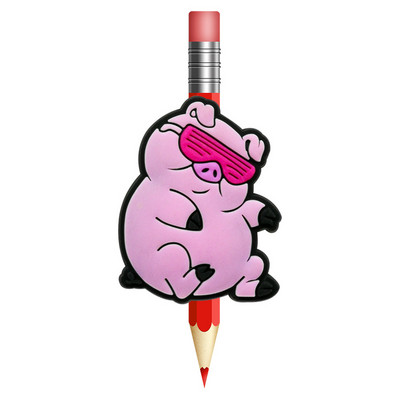 1 KOM Rainbow Straw Topper Sprječava kotrljanje PVC Pig Duck Pencil Cover Držač olovke Slamnata kapa Studentski poklon Uredski papir