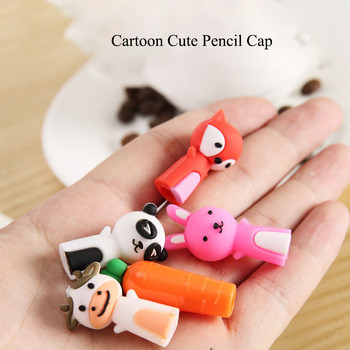 1 Σετ Κάλυμμα μολυβιού από καουτσούκ Cartoon Cute Carrot Bunny Προστατευτικό κάλυμμα μολυβιού για παιδιά Δώρο μολυβιών Καλύμματα επέκτασης μολυβιών Προμήθειες χαρτικής