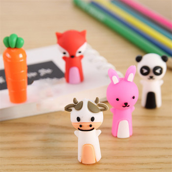 1 Σετ Κάλυμμα μολυβιού από καουτσούκ Cartoon Cute Carrot Bunny Προστατευτικό κάλυμμα μολυβιού για παιδιά Δώρο μολυβιών Καλύμματα επέκτασης μολυβιών Προμήθειες χαρτικής