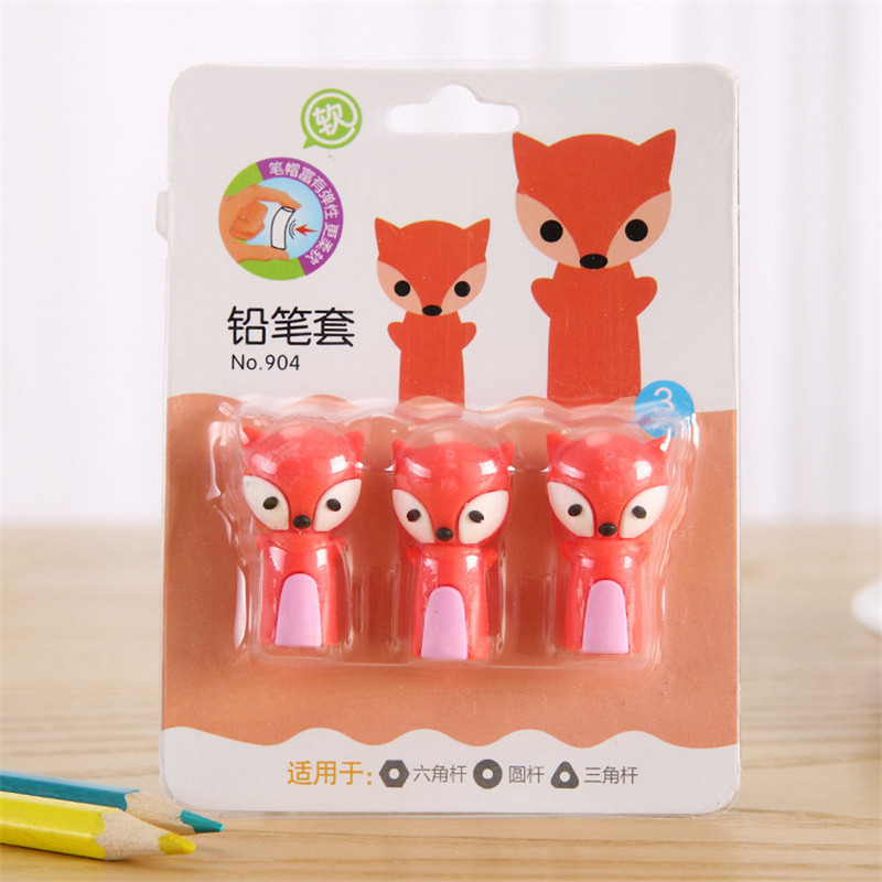 1 set capac de creion din cauciuc cu desene animate, capac de protecție pentru creion, drăguț, iepuraș de morcov, cadou pentru copii, capace de creion de extensie, articole de papetărie