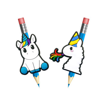 1PCS Unicorn Summer Straw Toppers PVC капачка за молив Капак за писалка Стойки за писалки Ученически куфари Ученици Канцеларски материали Слама Стетоскоп Талисмани