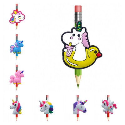 1 KOM Unicorn Ljetni slamnati vrhovi PVC kapa za olovke Poklopac za olovke Stalci za olovke Školske torbice Studenti Privjesci Slamnati stetoskop privjesci