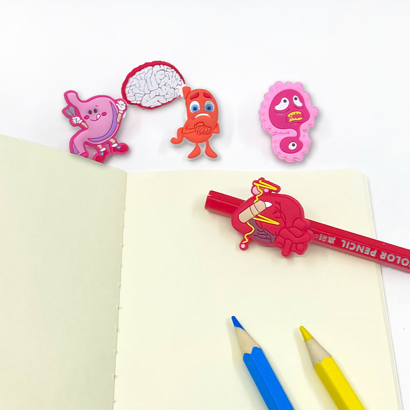 1 buc. Capace de creion din PVC, stil casual, cartofi prajiti, burger, lapte, oua, capac pentru stilou, paie, papetărie, pentru studenți, farmec cu stetoscop DIY