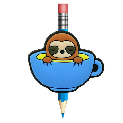1 KOM Kawaii Sloth Straw Toppers Sprječava kotrljanje PVC kapa za olovke Poklopac za olovke Držač za olovke Slamnata kapa Studentski poklon Uredski materijal