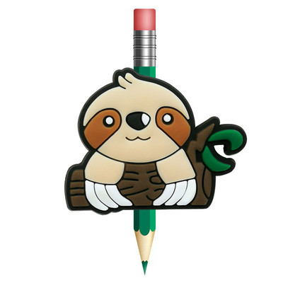 1 KOM Kawaii Sloth Straw Toppers Sprječava kotrljanje PVC kapa za olovke Poklopac za olovke Držač za olovke Slamnata kapa Studentski poklon Uredski materijal