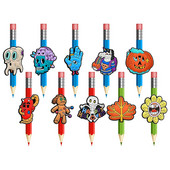 1 buc. Topper de paie de Halloween previne rularea capacului de creion din PVC Suport creion capac de paie cadou pentru student Papetarie de birou