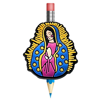 1 buc. Topper de paie pentru religie Previne rularea Fecioarei Maria PVC capac pentru creion Suport pentru creion capac de paie cadou pentru student Papetarie de birou