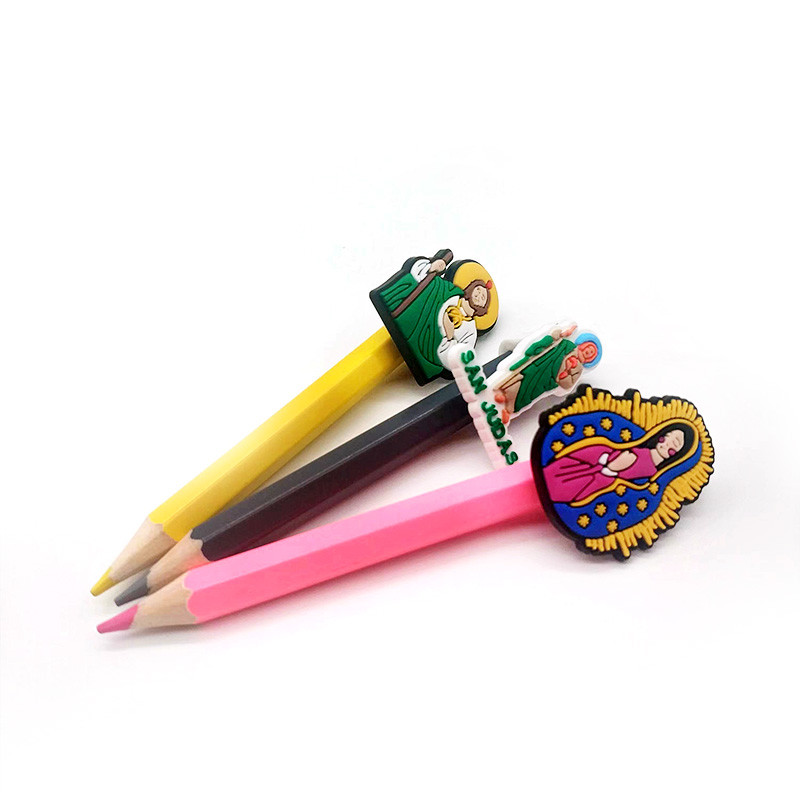 1 buc. Topper de paie pentru religie Previne rularea Fecioarei Maria PVC capac pentru creion Suport pentru creion capac de paie cadou pentru student Papetarie de birou