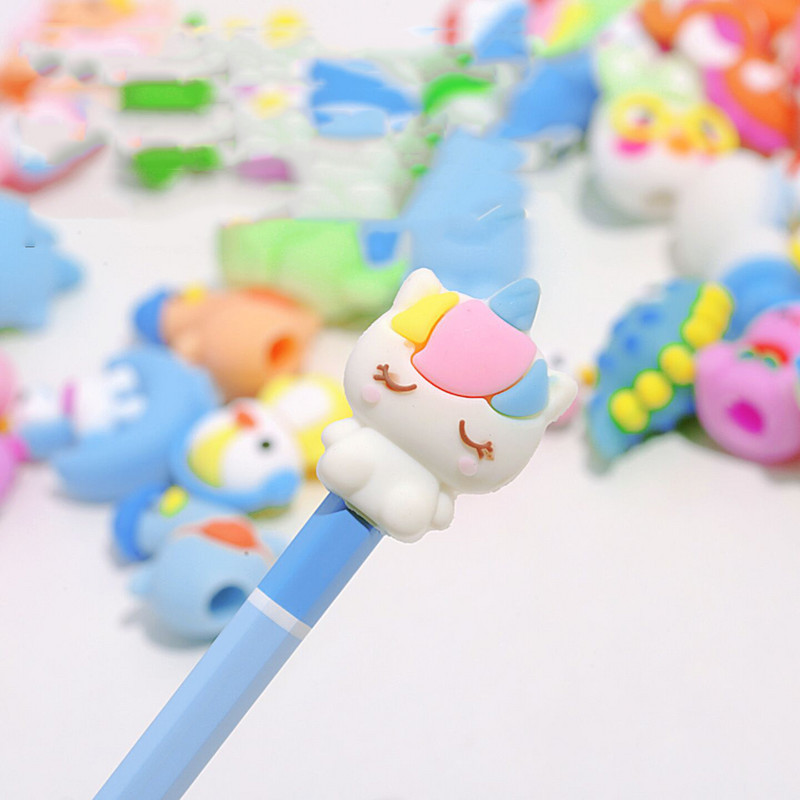 10 komada produžetka olovke, dječja kapica za olovku iz crtića, silikonska slatka mini stereoskopska mekana gumena navlaka za olovku, dodaci, zec