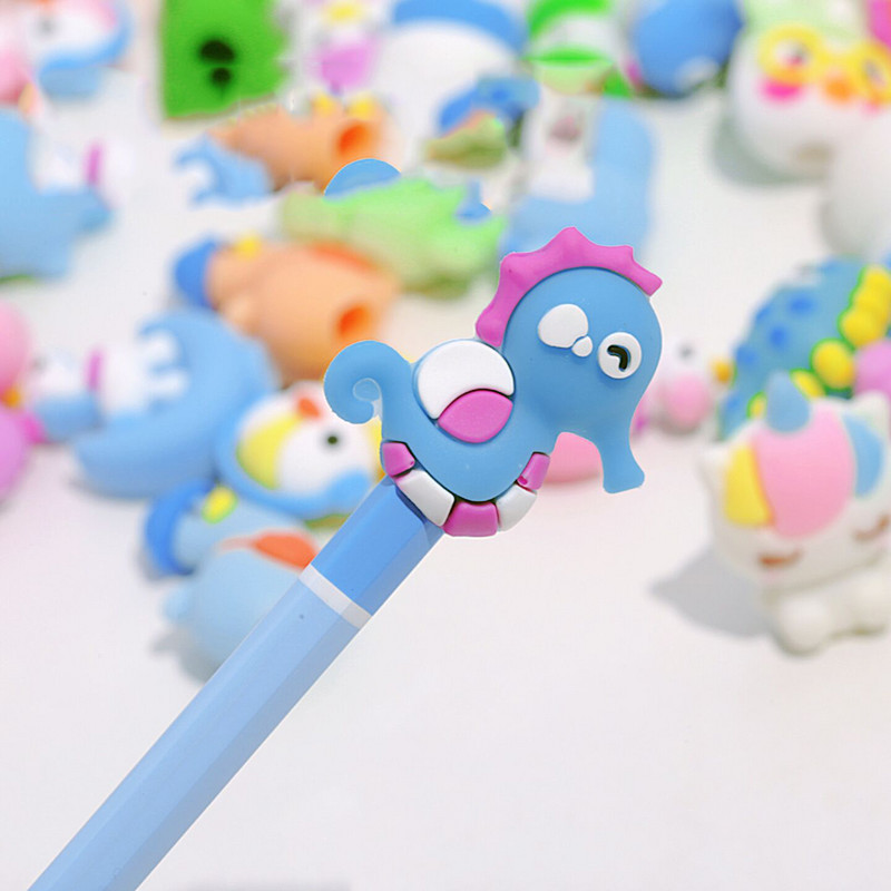 10 komada produžetka olovke, dječja kapica za olovku iz crtića, silikonska slatka mini stereoskopska mekana gumena navlaka za olovku, dodaci, zec