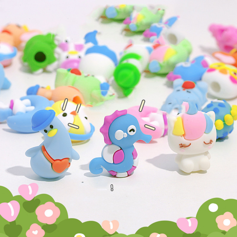 10 komada produžetka olovke, dječja kapica za olovku iz crtića, silikonska slatka mini stereoskopska mekana gumena navlaka za olovku, dodaci, zec