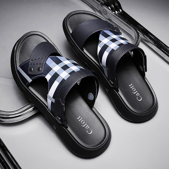 2022 Летни нови мъжки чехли Модни дишащи сандали Неплъзгащи се на открито плажни спортни обувки Удобни ежедневни джапанки