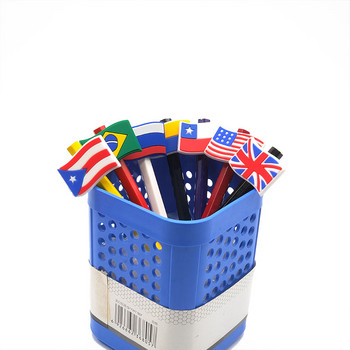 1PCS National Flags Straw Topper Αποτρέπει την κύλιση Κάλυμμα στυλό με καπάκι μολυβιού PVC Θήκη μολυβιού Ψάθινο καπάκι φοιτητικό δώρο Γραφείο γραφείου