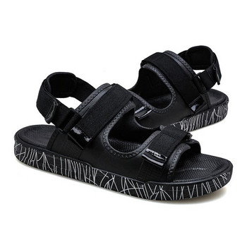 Нови мъжки сандали с меко дъно Мъжки летни плажни обувки Едноцветни обувки Неплъзгащи се отворени пръсти Мъжки сандали Плажни чехли NANLX29