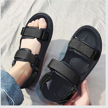 Нови мъжки сандали с меко дъно Мъжки летни плажни обувки Едноцветни обувки Неплъзгащи се отворени пръсти Мъжки сандали Плажни чехли NANLX29
