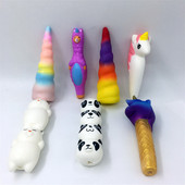 1PC PU crtana kapa za olovku za spori odskok Zaštitne kape za olovke za učenike, dekompresijska gel olovka za spori odskok, navlaka za pisaći pribor