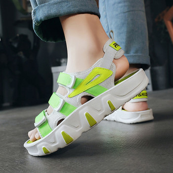 Лято 2023 Модни зелени обувки за двойки Мъжки плажни обувки Дамски масивни сандали Леки обувки с отворени пръсти Zapatos Para Mujeres
